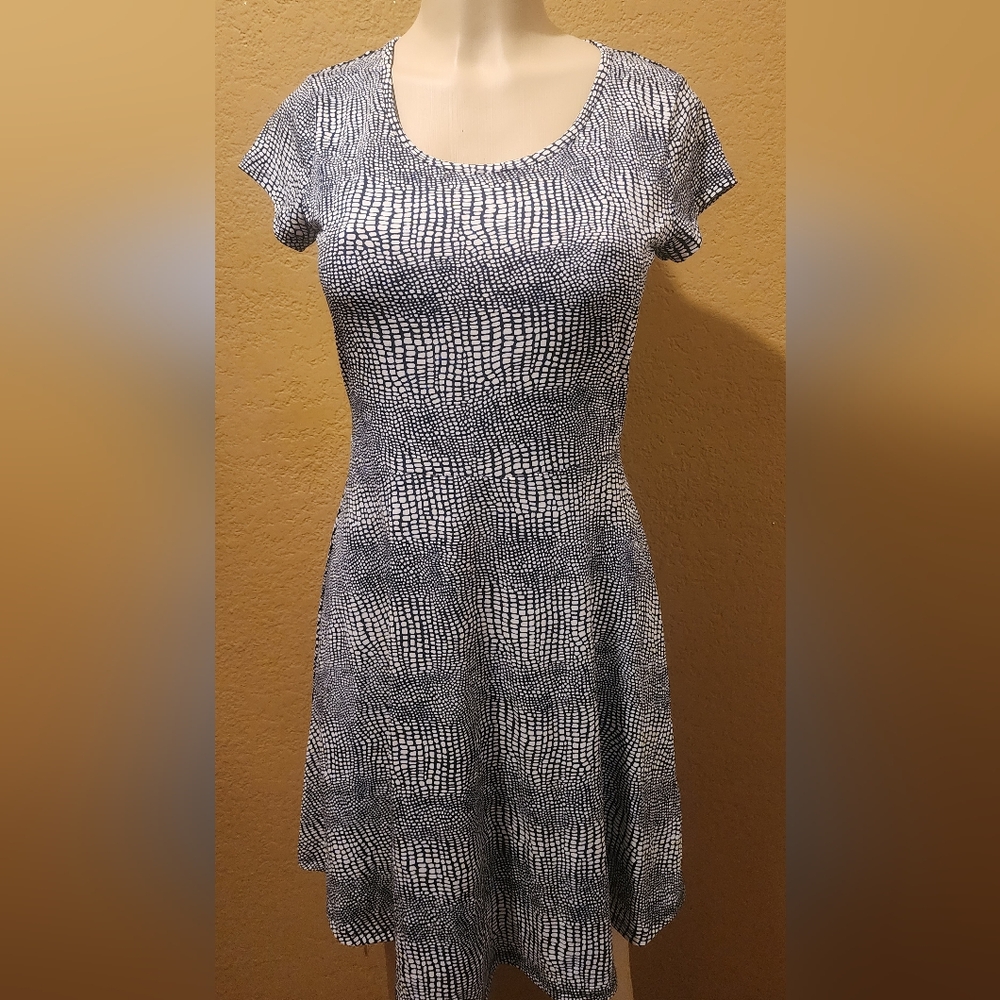 Michael Kors Crocodile Print Fit & Flare Dress sz S